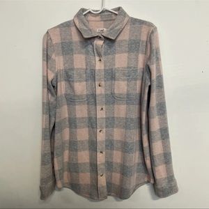 Faherty Legend™ Sweater Shirt Pink Gray Plaid Size Small